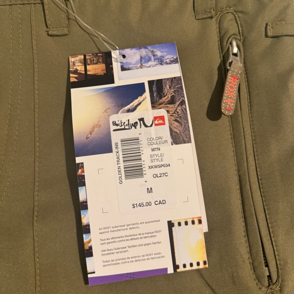 BNWT ROXY Snowpants Army Green - Picture 2 of 5